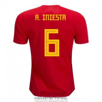 Camiseta Espana Jugador A.iniestr Primera Barata 2018