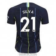 Camiseta Manchester City Jugador Silva Segunda Barata 2018-2019