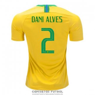 Camiseta Brasil Jugador Dani Alves Primera Barata 2018