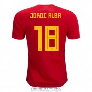 Camiseta Espana Jugador Jordi Alba Primera Barata 2018