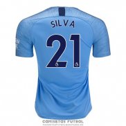 Camiseta Manchester City Jugador Silva Primera Barata 2018-2019