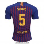 Camiseta Barcelona Jugador Sergio Primera Barata 2018-2019