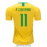 Camiseta Brasil Jugador P.coutinho Primera Barata 2018